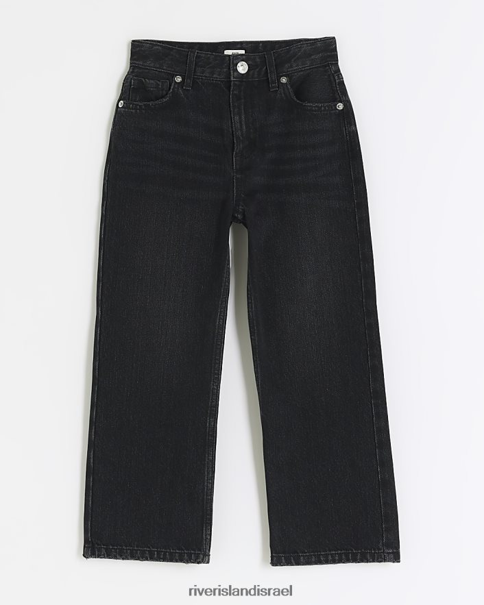 לבוש River Island ג'ינס ג'ינס עם רגליים ישרות שָׁחוֹר בנות BDZ4086054