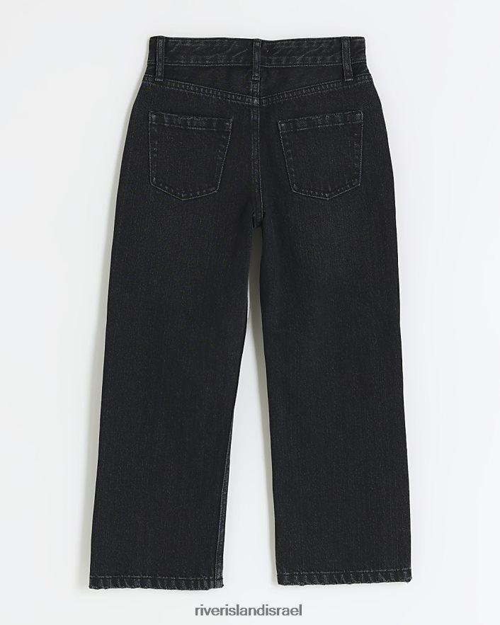 לבוש River Island ג'ינס ג'ינס עם רגליים ישרות שָׁחוֹר בנות BDZ4086054