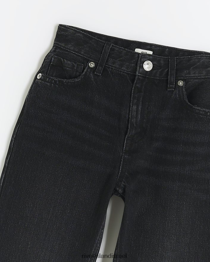 לבוש River Island ג'ינס ג'ינס עם רגליים ישרות שָׁחוֹר בנות BDZ4086054