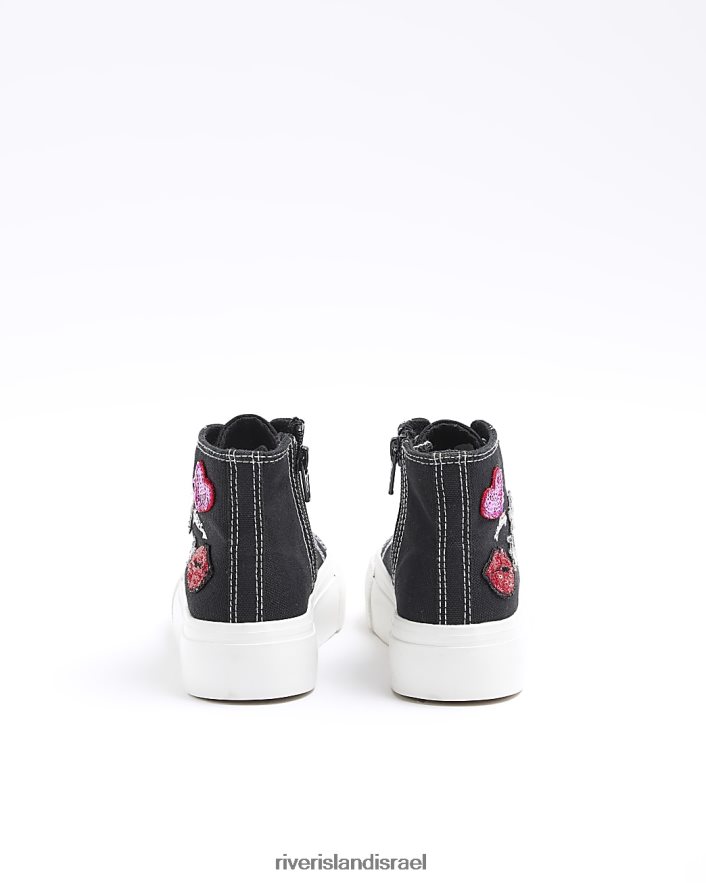 הַנעָלָה River Island נעלי ג'י תיקון גבוהות שָׁחוֹר בנות BDZ4086061