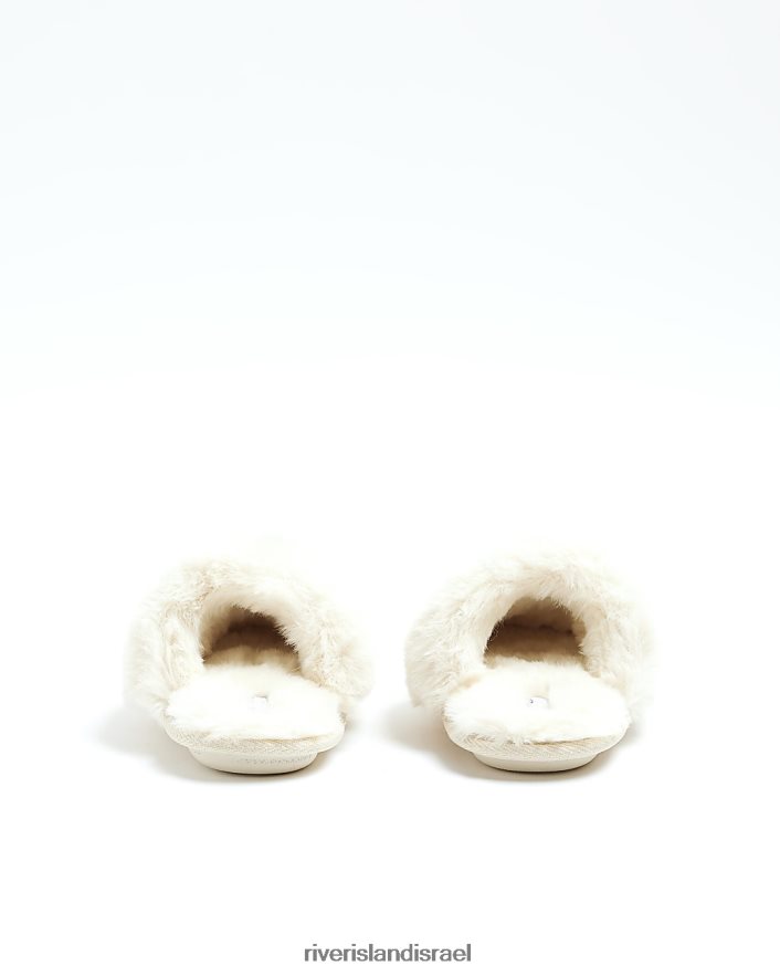 הַנעָלָה River Island נעלי ג'קארד פרווה מלאכותית בז' בנות BDZ4086063