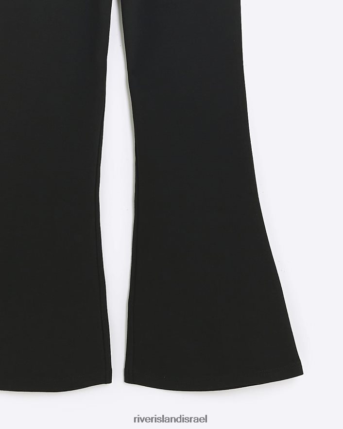 לבוש River Island מכנסי ג'רסי מתרחבים שָׁחוֹר בנות BDZ4086071