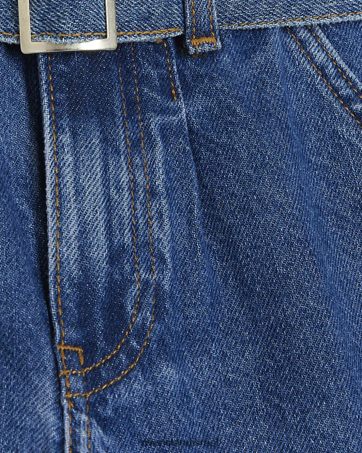 לבוש River Island ג'ינס עם חגורת ג'ינס בינונית עם רגליים רחבות כְּחוֹל בנות BDZ4086087