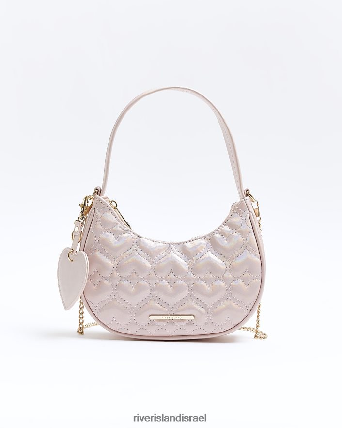 אביזרים River Island תיק כתף סקופ מרופד לב וָרוֹד בנות BDZ4086108