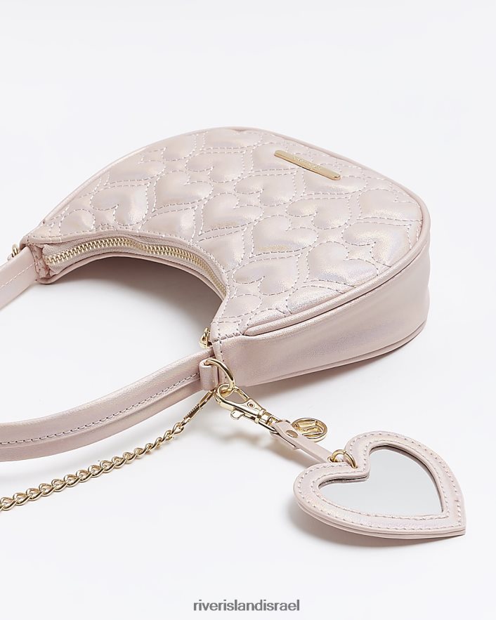 אביזרים River Island תיק כתף סקופ מרופד לב וָרוֹד בנות BDZ4086108