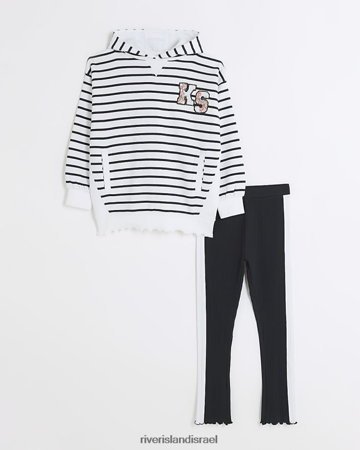 לבוש River Island תלבושת זיעה עם קפוצ'ון פס אקרו בנות BDZ4086110