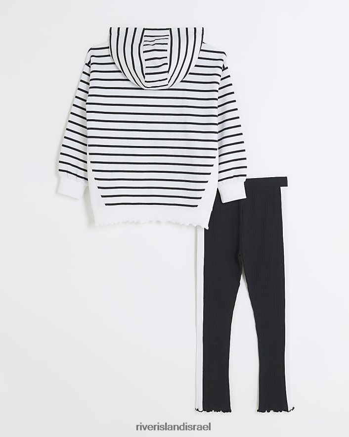 לבוש River Island תלבושת זיעה עם קפוצ'ון פס אקרו בנות BDZ4086110