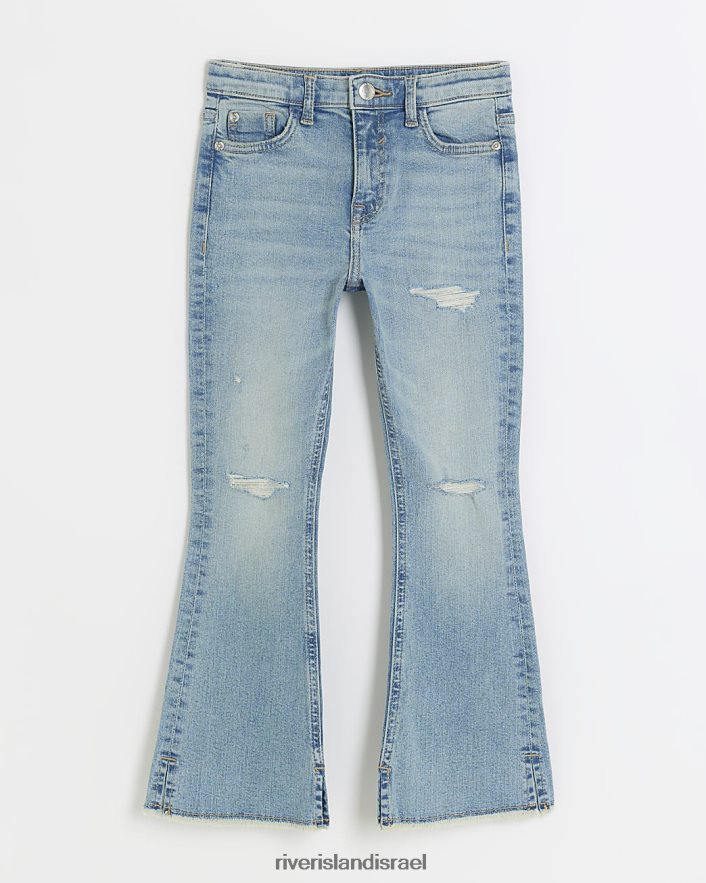 לבוש River Island ג'ינס עם קרעים מתלקחים כְּחוֹל בנות BDZ4086113