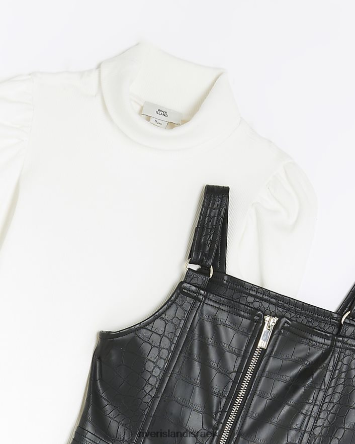לבוש River Island שמלת עור מלאכותית שָׁחוֹר בנות BDZ4086146