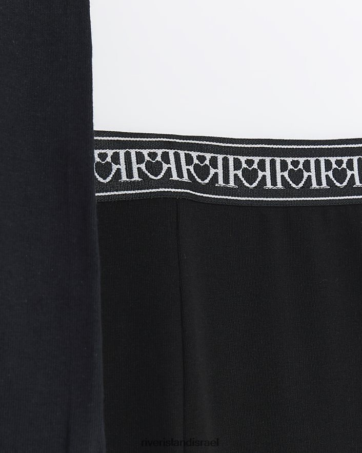 לבוש River Island סט חולצות טריקו גרפי וחותלות שָׁחוֹר בנות BDZ4086161