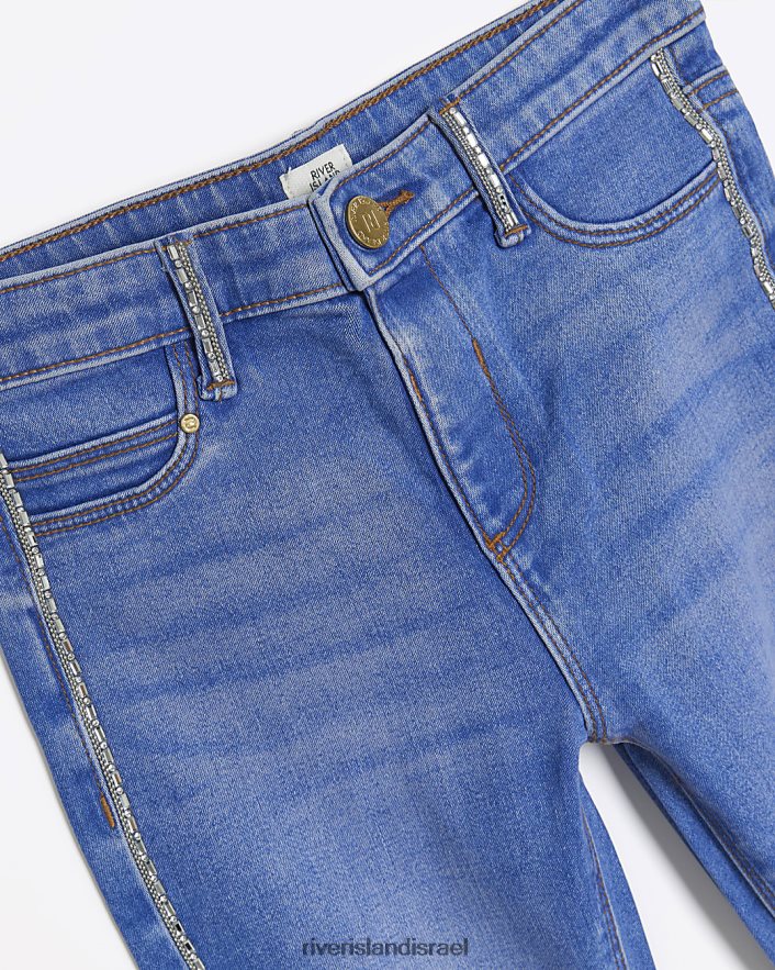 לבוש River Island ג'ינס סקיני מעוטר כְּחוֹל בנות BDZ4086165