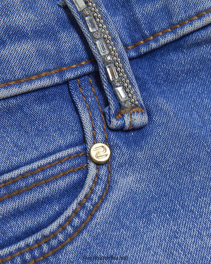 לבוש River Island ג'ינס סקיני מעוטר כְּחוֹל בנות BDZ4086165