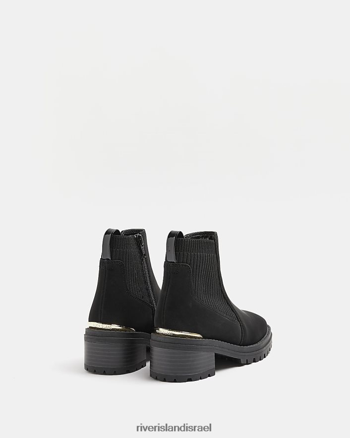 הַנעָלָה River Island מגפי עקב בהתאמה רחבה שָׁחוֹר בנות BDZ4086209