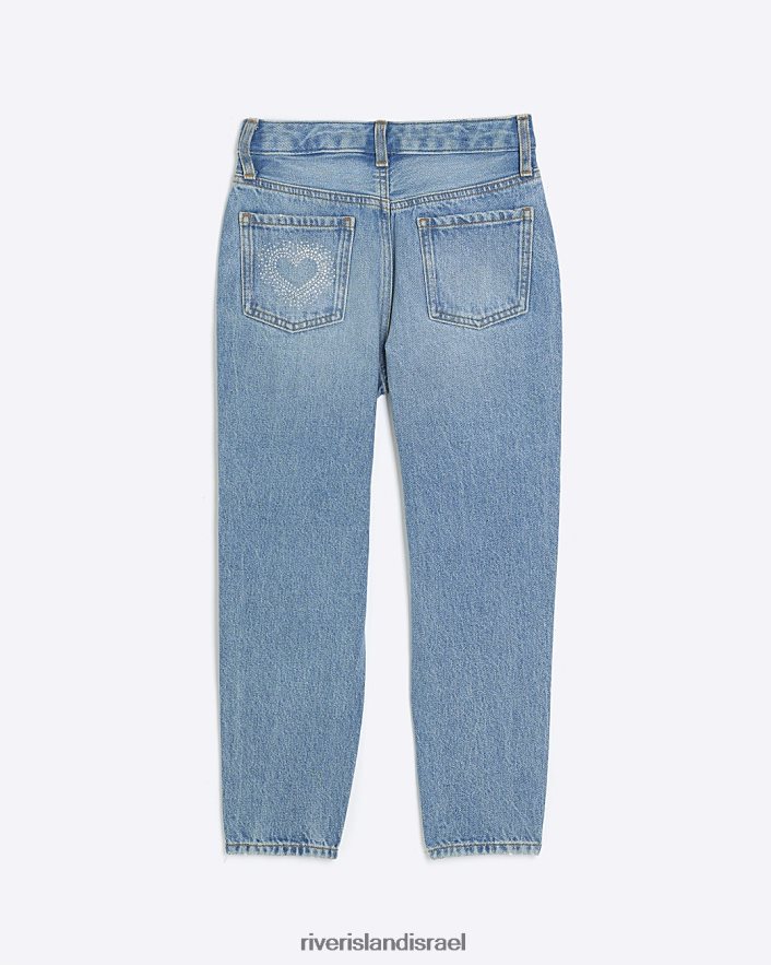 לבוש River Island ג'ינס אמא מעוטר גרפיטי כְּחוֹל בנות BDZ4086224