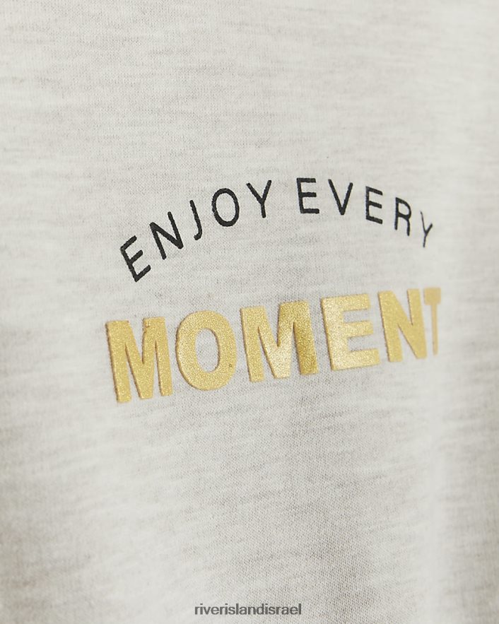 לבוש River Island שמלת ג'י קולור בלוק בז' בנות BDZ4086246