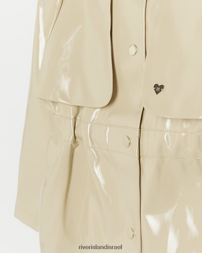 לבוש River Island ג'קט טרנץ' עם קפוצ'ון בז' בנות BDZ4086253