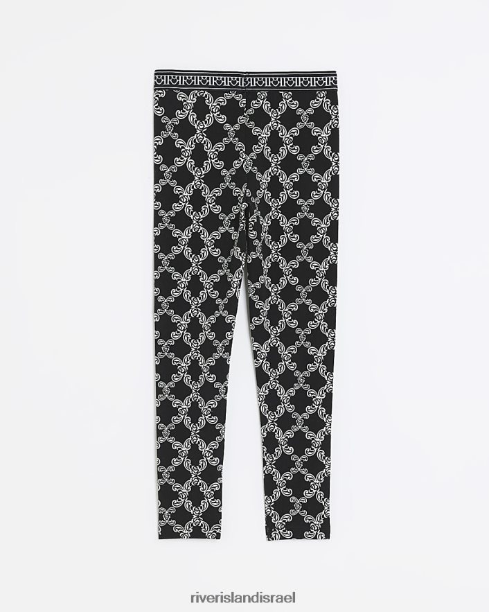 לבוש River Island חותלות בהדפס מונוגרמה שָׁחוֹר בנות BDZ4086262