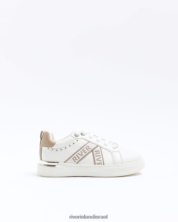 הַנעָלָה River Island מאמנים משובצים לבן בנות BDZ4086278