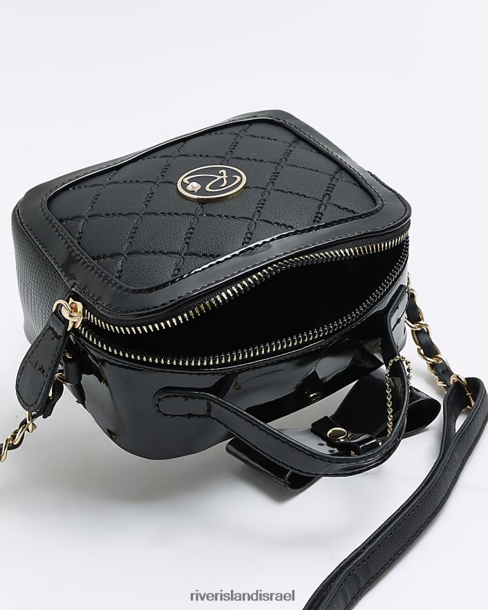 אביזרים River Island תיק פרטי קשת מרופד שָׁחוֹר בנות BDZ4086308