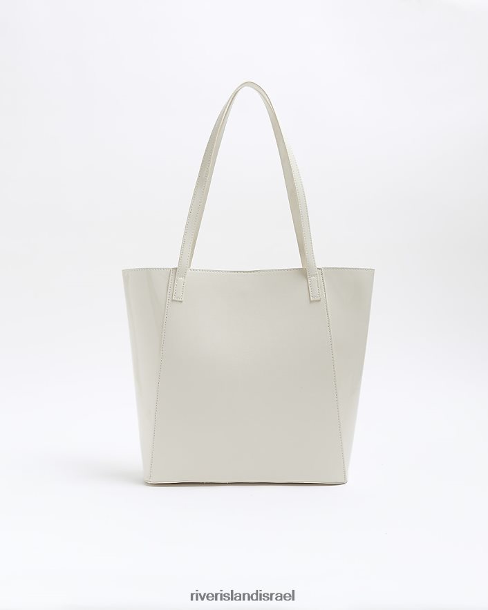 אביזרים River Island שקית קניות עם פירוט שרשרת מרופד קרם בנות BDZ4086309