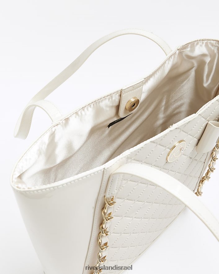 אביזרים River Island שקית קניות עם פירוט שרשרת מרופד קרם בנות BDZ4086309