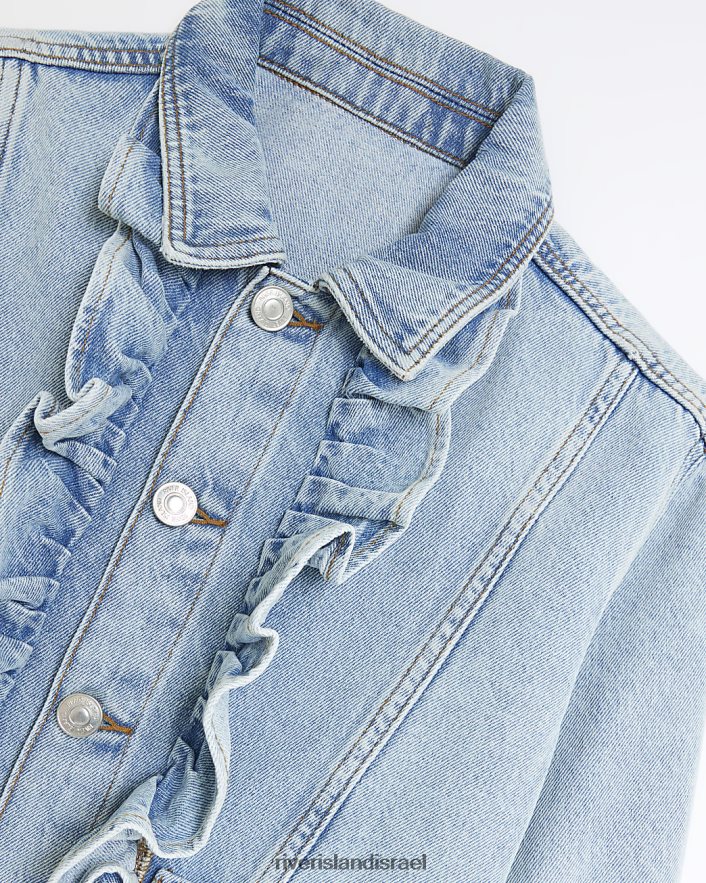 לבוש River Island ג'קט ג'ינס סלסול כְּחוֹל בנות BDZ4086336