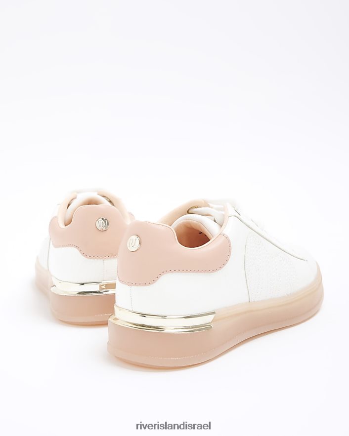 הַנעָלָה River Island מאמנים רקומים בלב לבן בנות BDZ4086347