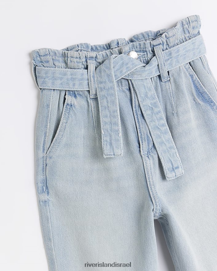 לבוש River Island ג'ינס חגורת שקית נייר ג'ינס כְּחוֹל בנות BDZ4086348