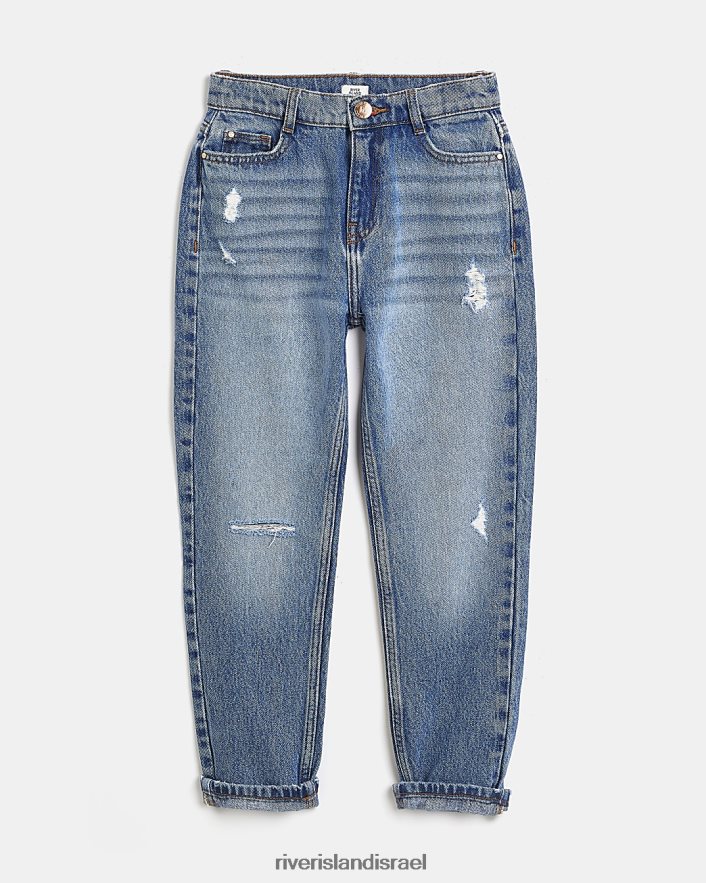 לבוש River Island ג'ינס אמא קרוע כְּחוֹל בנות BDZ4086361