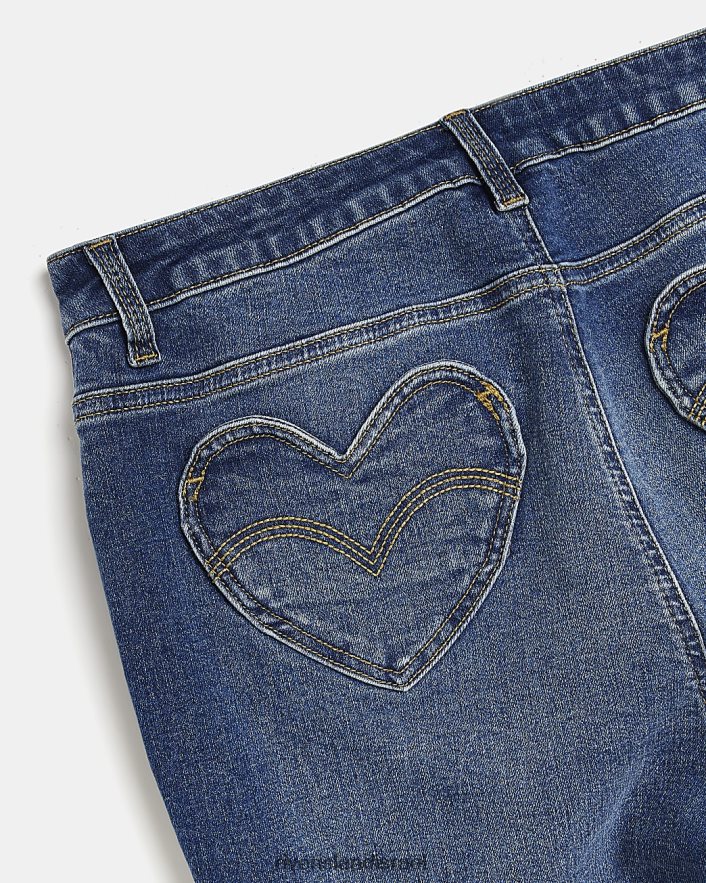 לבוש River Island ג'ינס מתרחב בכיס לב כְּחוֹל בנות BDZ4086379