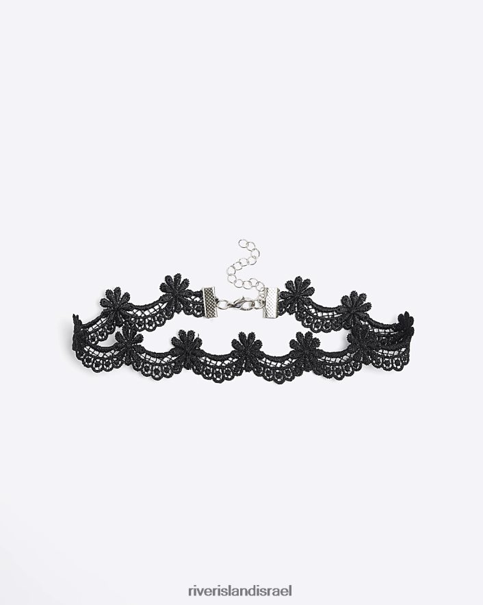 אביזרים River Island שרשרת קולר תחרה שָׁחוֹר בנות BDZ4086407
