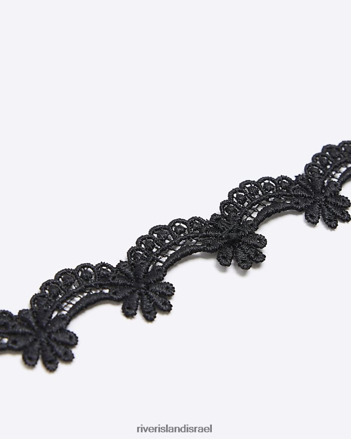 אביזרים River Island שרשרת קולר תחרה שָׁחוֹר בנות BDZ4086407