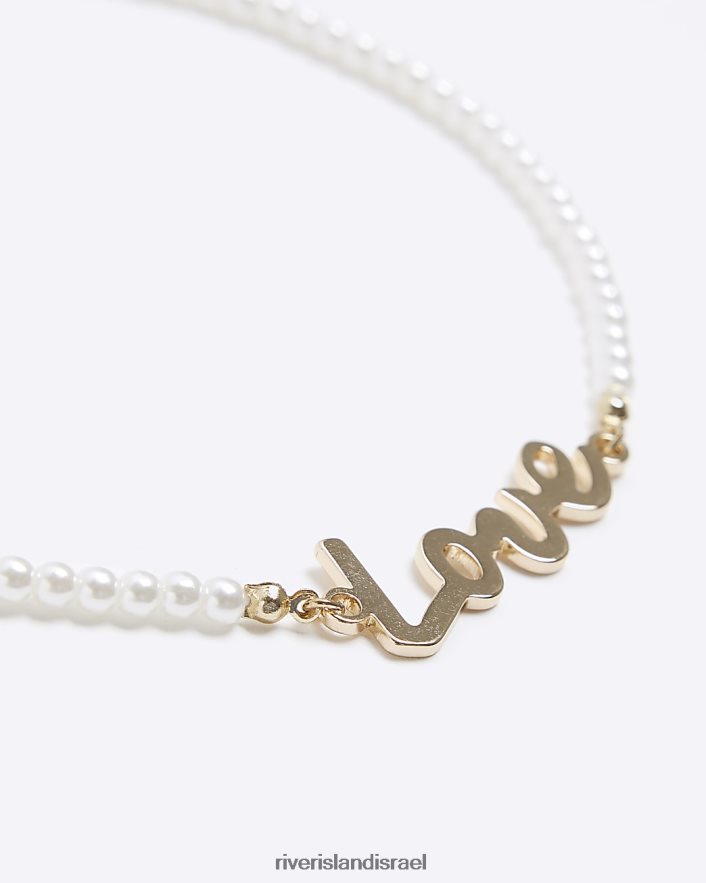 אביזרים River Island שרשרת פנינים אוהבת זהב בנות BDZ4086408