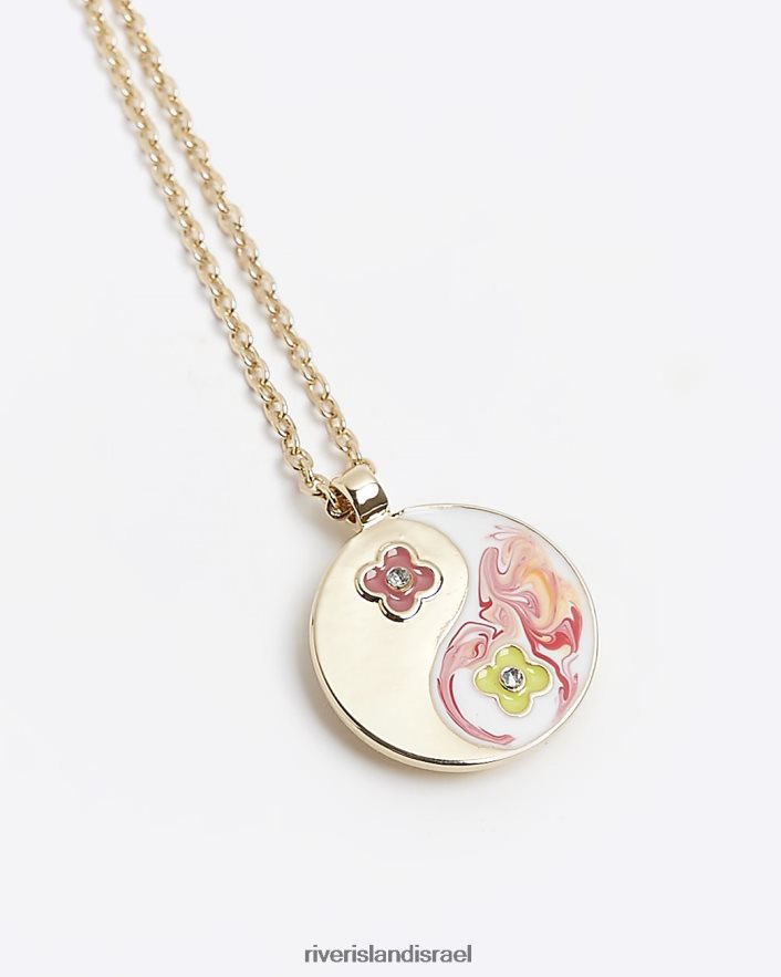 אביזרים River Island שרשרת יין ויאנג צבעונית זהב בנות BDZ4086410