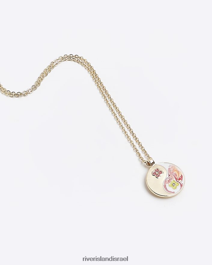 אביזרים River Island שרשרת יין ויאנג צבעונית זהב בנות BDZ4086410