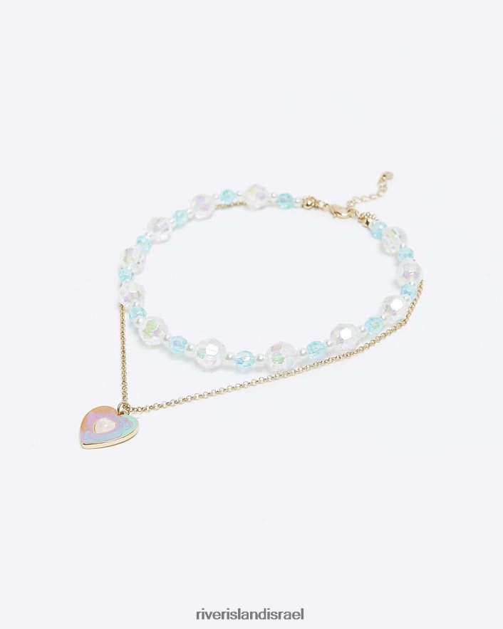 אביזרים River Island שרשרת חרוזים בשכבות צבעוניות כסף בנות BDZ4086413