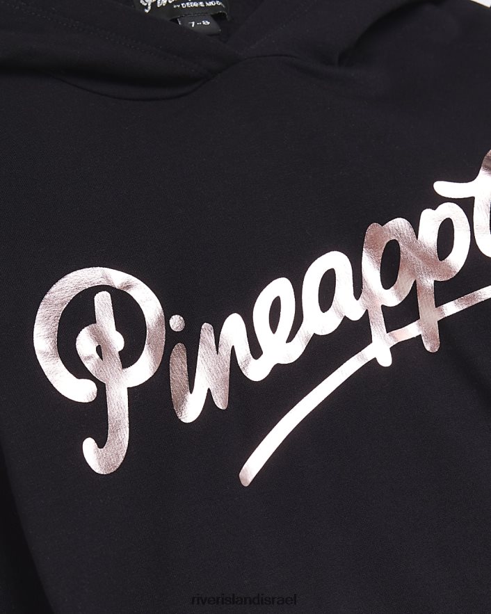 לבוש River Island קפוצ'ון מכפלת שולי סרט גליטר אננס שָׁחוֹר בנות BDZ4086492