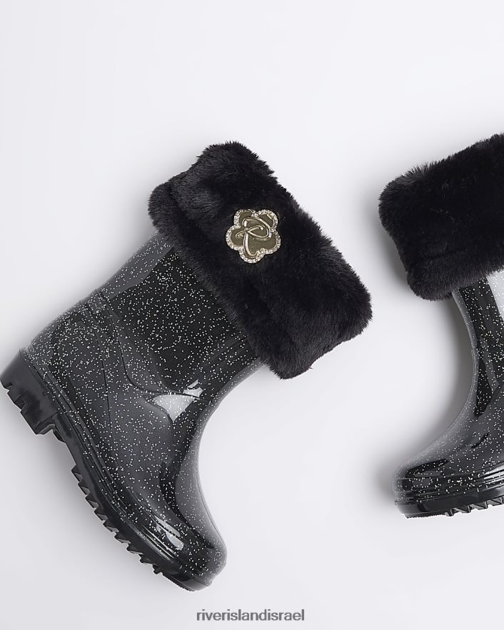 הַנעָלָה River Island מגפי גליטר גליטר שָׁחוֹר בנות BDZ4086565