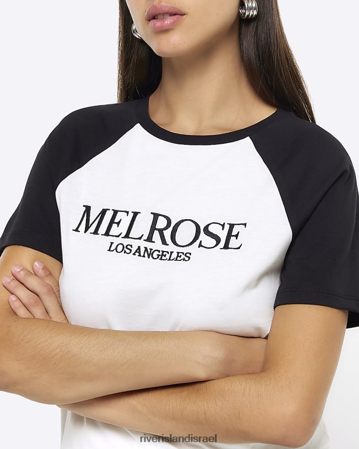 לבוש River Island חולצה גרפית לבן נשים BDZ408658