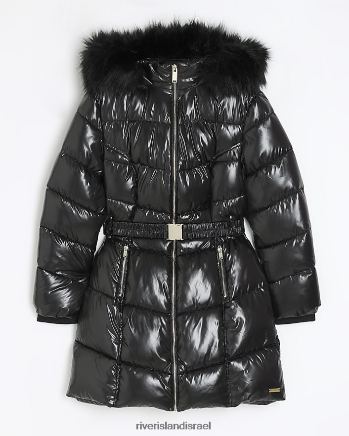 לבוש River Island ז'קט מרופד מצויד שָׁחוֹר נשים BDZ40865
