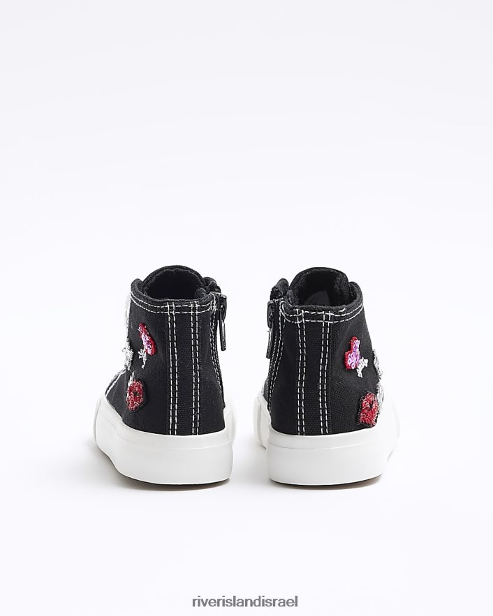 הַנעָלָה River Island מגיני קנבס גבוהים שָׁחוֹר בנות BDZ4086600