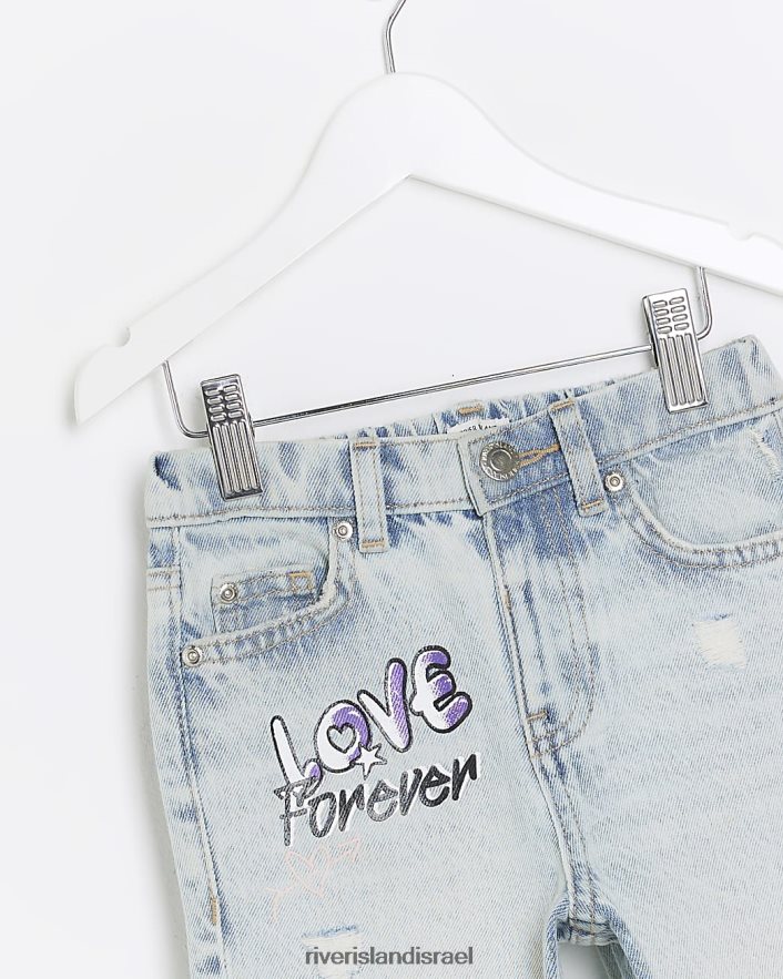 לבוש River Island מג'ינס גרפיטי אמא כְּחוֹל בנות BDZ4086616