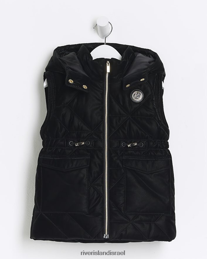 לבוש River Island מ"ג קפוצ'ון שָׁחוֹר בנות BDZ4086628