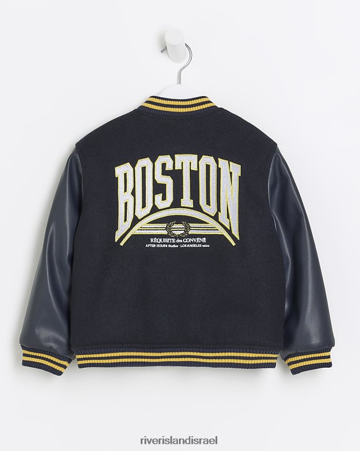 לבוש River Island מעיל מיני בומבר לאוניברסיטה חיל הים בנים BDZ4086653