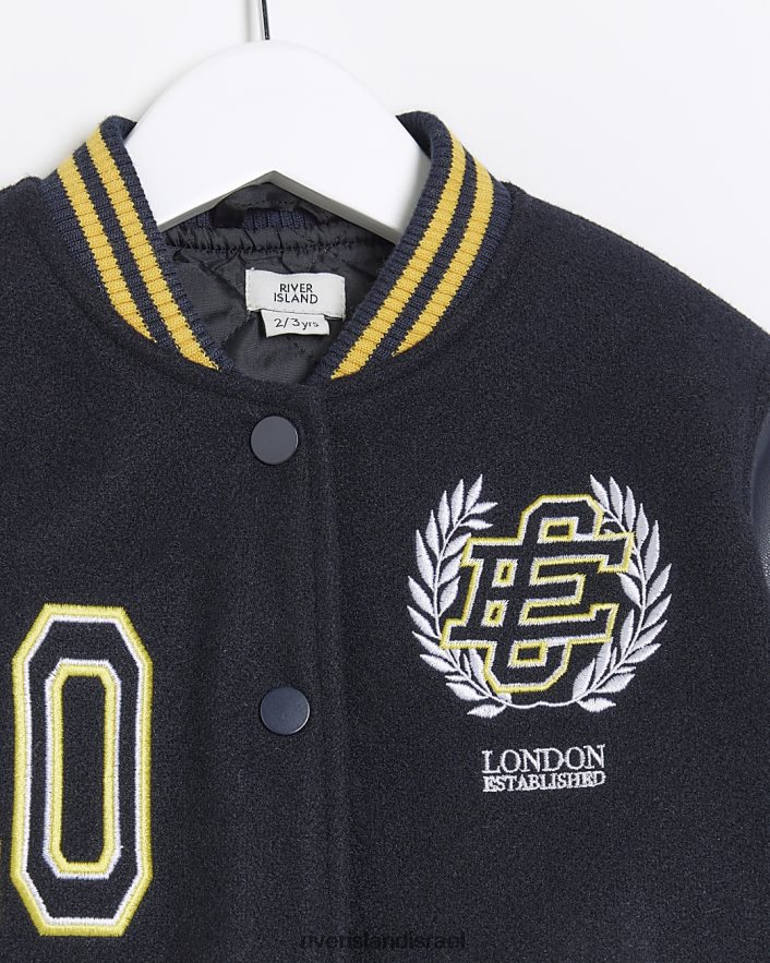 לבוש River Island מעיל מיני בומבר לאוניברסיטה חיל הים בנים BDZ4086653