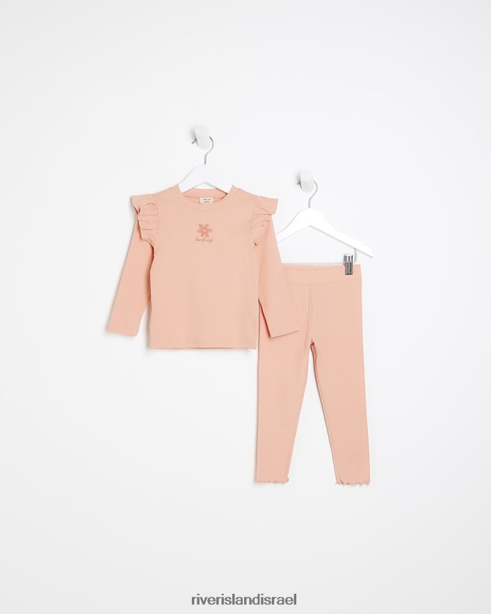 לבוש River Island סט חותלות צלעות צלעות מ"ג אלמוג בנות BDZ4086677