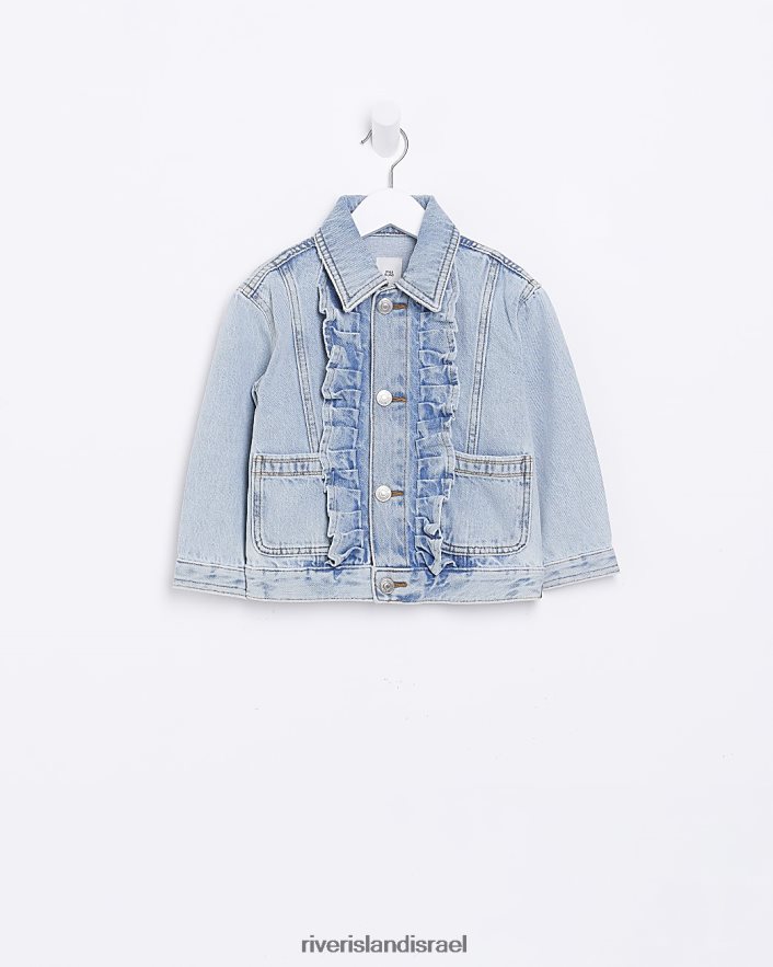 לבוש River Island מעיל ג'ינס מג'ינס סלסול כְּחוֹל בנות BDZ4086697