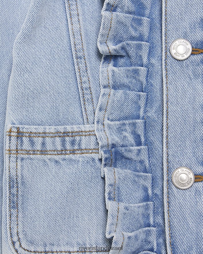 לבוש River Island מעיל ג'ינס מג'ינס סלסול כְּחוֹל בנות BDZ4086697