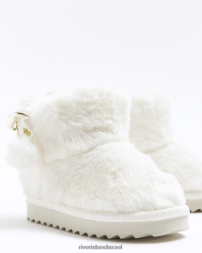 הַנעָלָה River Island נעלי בית מג' פרווה מלאכותית קרם בנות BDZ4086728