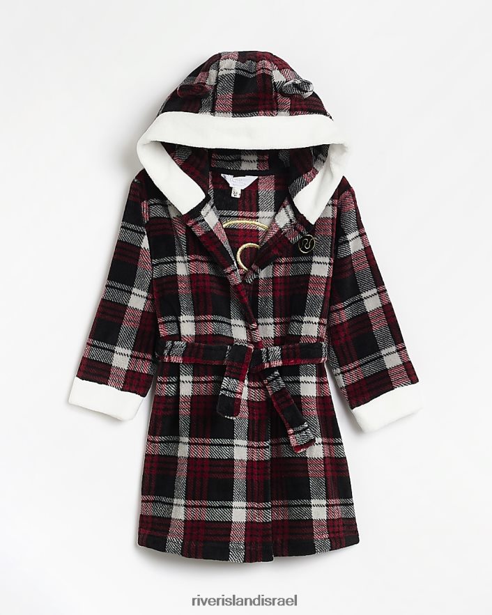 לבוש River Island חלוק צ'ק מיני נעים אָדוֹם בנות BDZ4086731